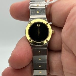 Movado two tone museum quartz watch 87.24.836V81